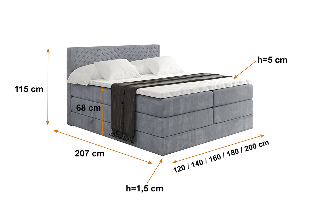 Boxspringbett VEXA KING Samt