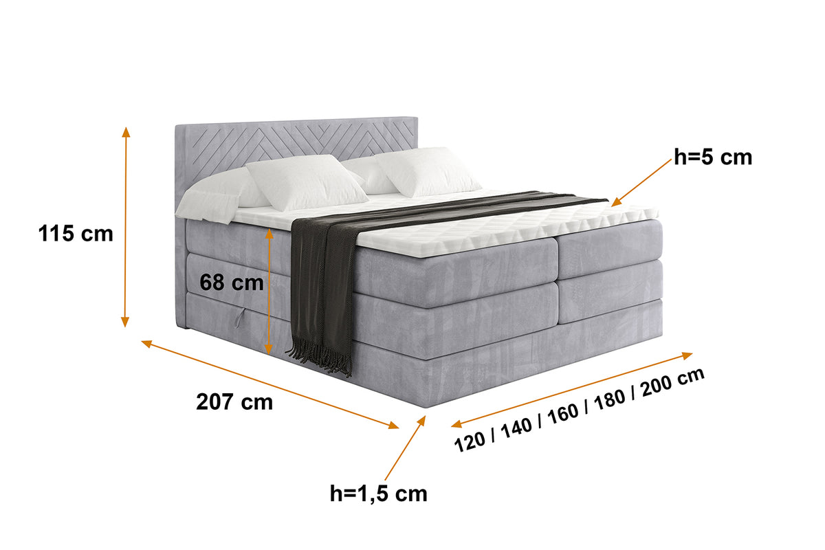 Boxspringbett VEXA KING Samt