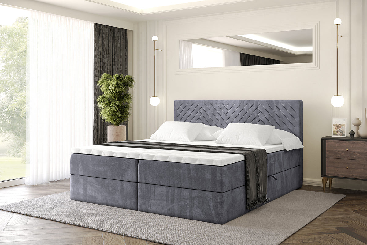 Łóżko boxspring VEXA welur