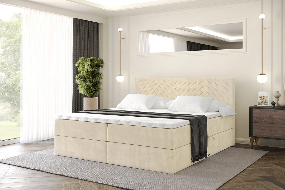 Łóżko boxspring VEXA welur