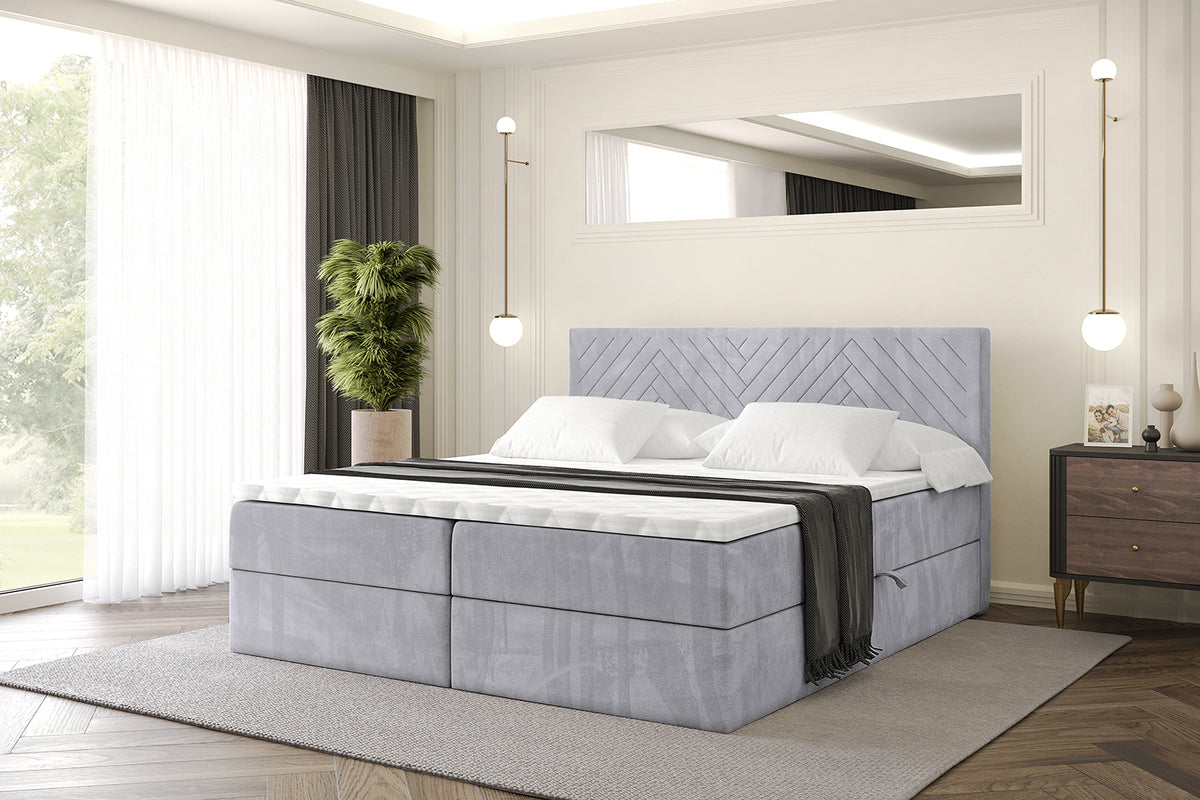 Łóżko boxspring VEXA welur