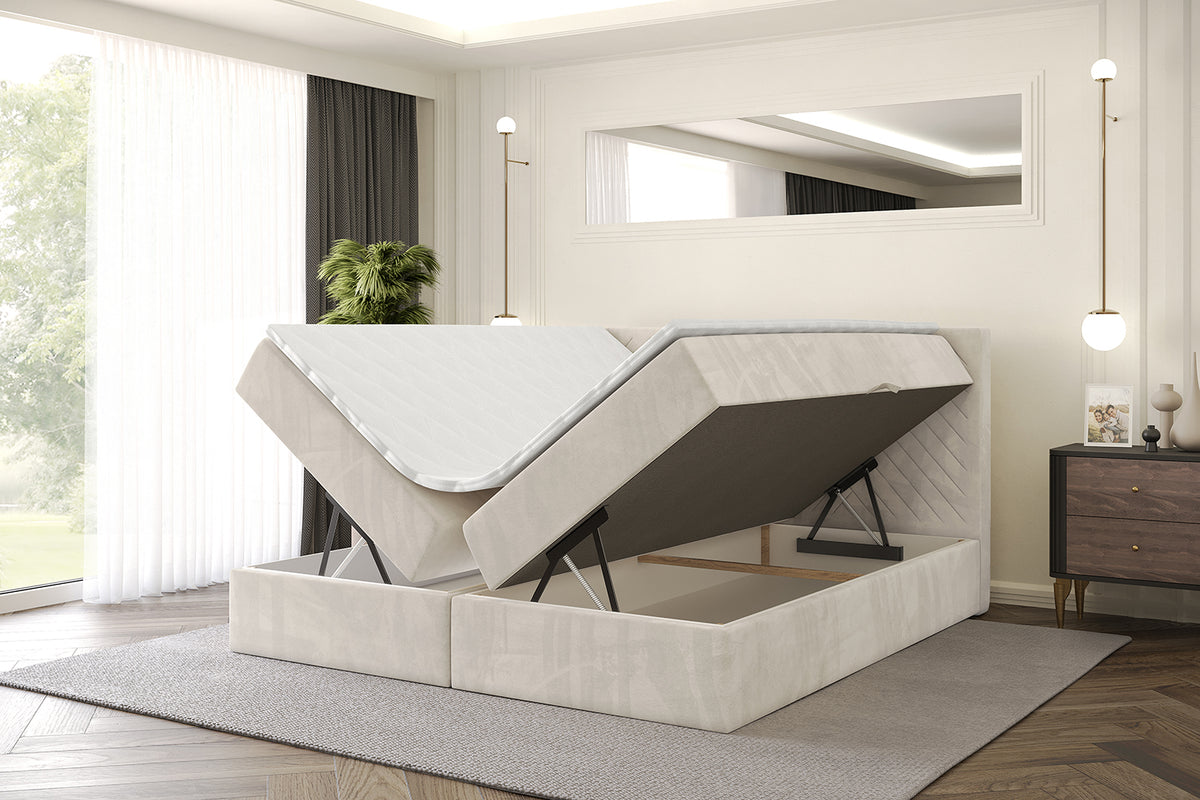 Łóżko boxspring VEXA welur
