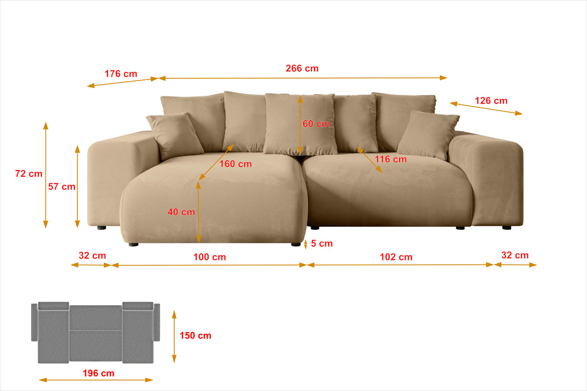 Ecksofa ESKAR-L Samt