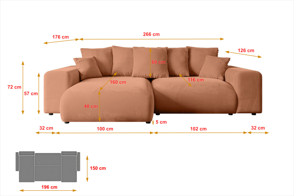 Ecksofa ESKAR-L Samt