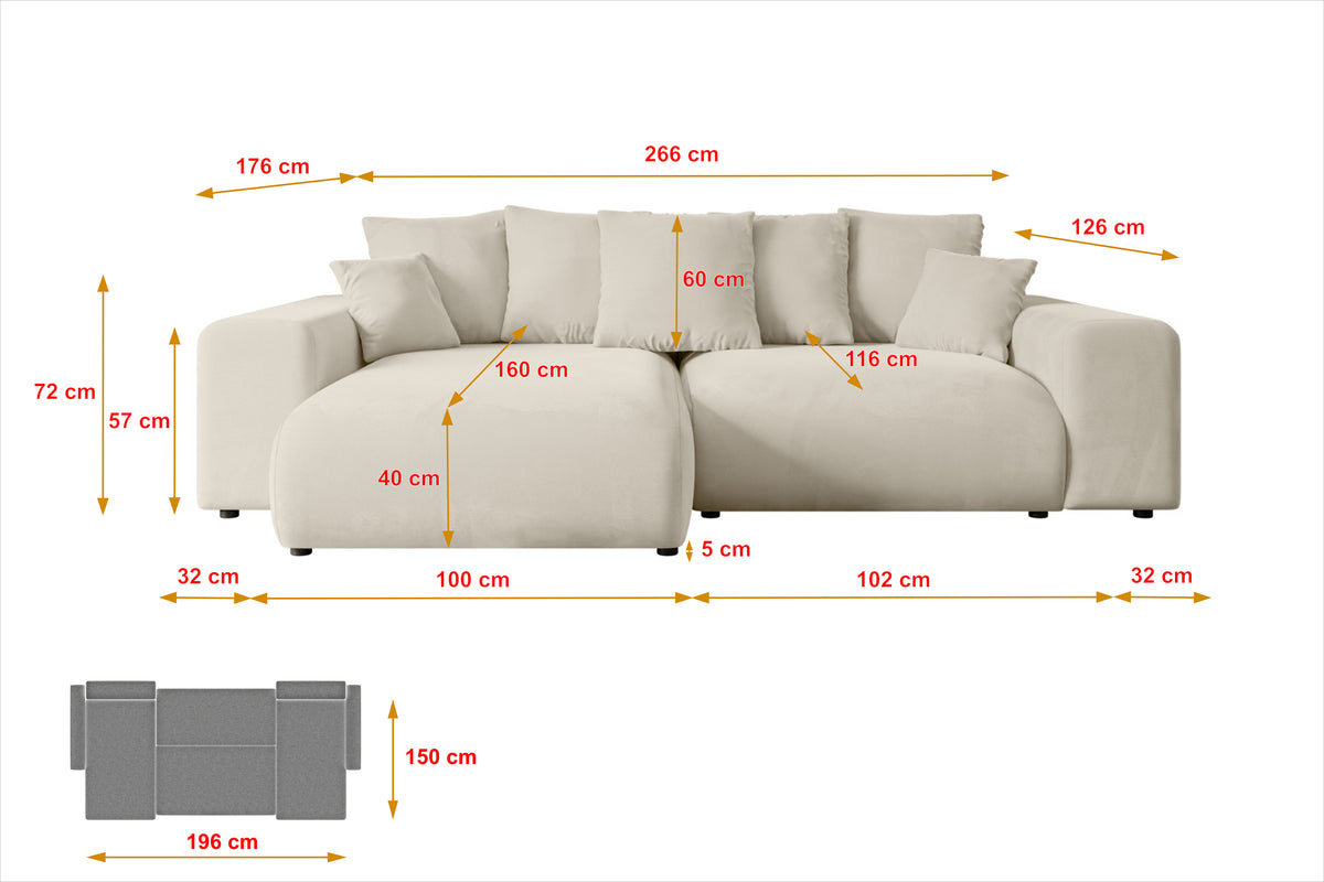 Ecksofa ESKAR-L Samt
