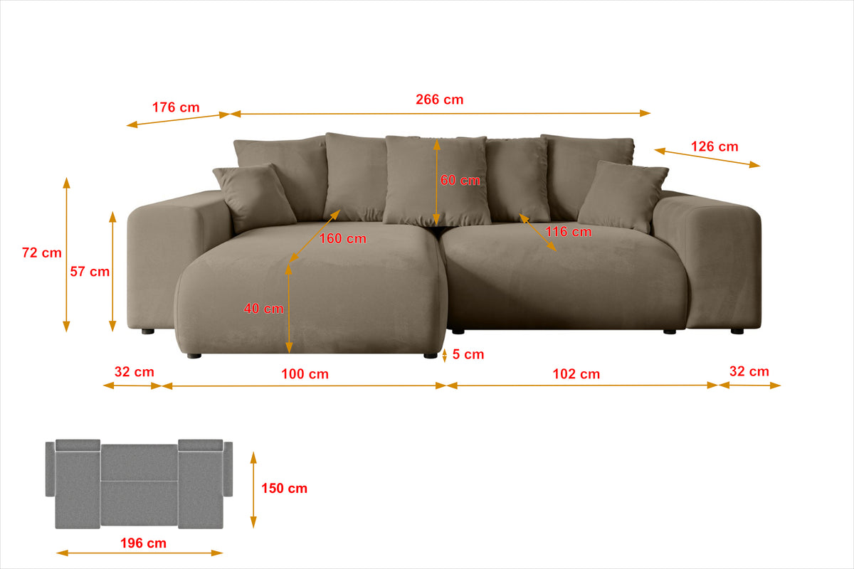 Ecksofa ESKAR-L Samt