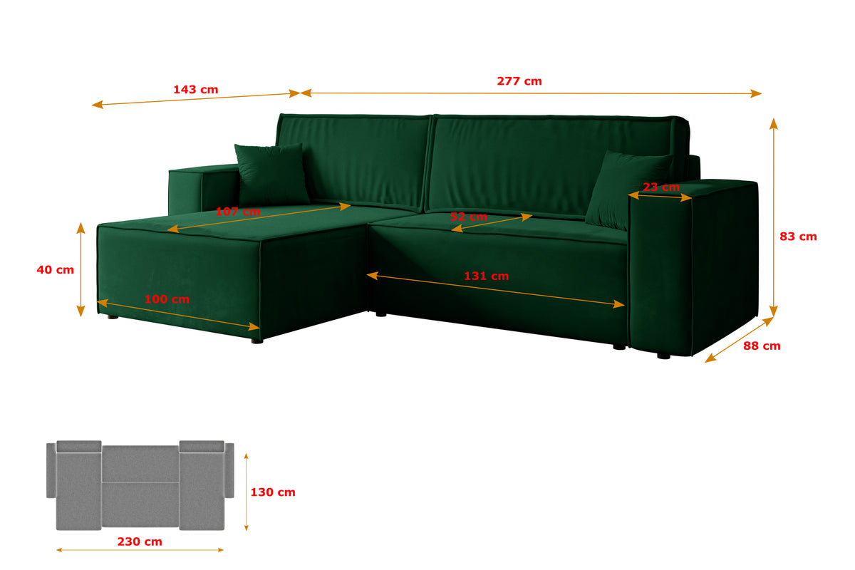 Ecksofa CELTIC-XL Samt