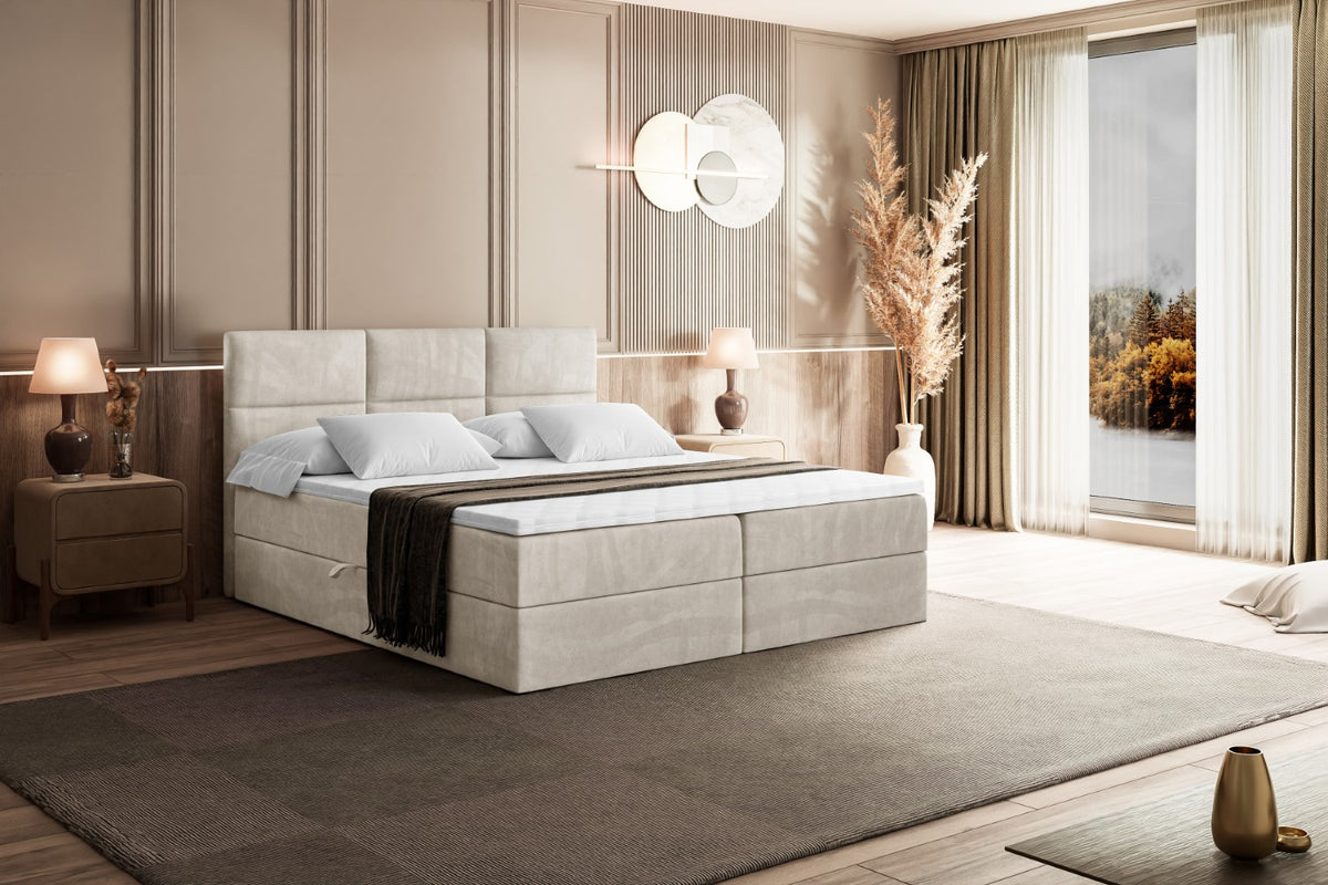 Łóżko boxspring OHIO welur