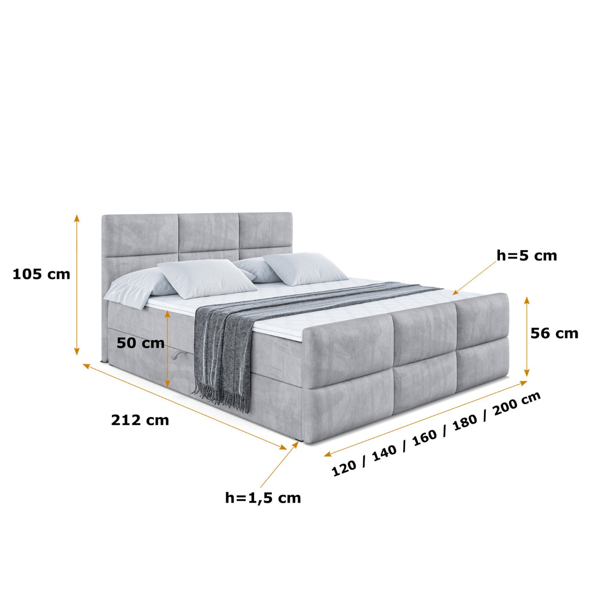 Łóżko boxspring OHIO-Z welur