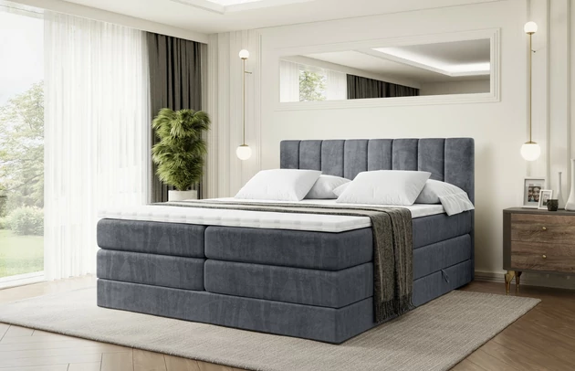 Stoffbeschreibung: Polsterstoff Casablanca: „Pet-friendly“, leicht zu reinigen (CleanBOO+), wasserabweisend mit Lotuseffekt, scheuerfest (45.000 Martindale- Zyklen), Gewicht 310g/m2 ±5 %, Bezug: Samt, Farbe: Dunkelgrau - Casablanca 2315, Zimmer: Schlafzimmer, Länge: 208 cm, Breite: 120 cm, Höhe: 115 cm, Größe: 120x200 cm, Länge der Schlaffläche: 200 cm, Breite der Schlaffläche: 120 cm, Liegehöhe: 73 cm, Härtegrad der Matratze: H3 und H4, Höhe der Matratze: 38 cm, Matratze: Multipocketfederung und Bonellfederung, Farbe des Toppers: Weiß, Höhe des Toppers: 5 cm, Material des Toppers: Schaumstoff, Bettkasten: Ja, Anzahl der Bettkasten: 2, Höhe des Bettkastens: 30 cm, Höhe des Kopfteils: 115 cm, Material der Füße: Plastik, Höhe der Füße: 2 cm, Dicke des Kopfteils: 8 cm, Dicke des Fußteils: 7 cm, Gepolsterte Rückseite: Nein - 1