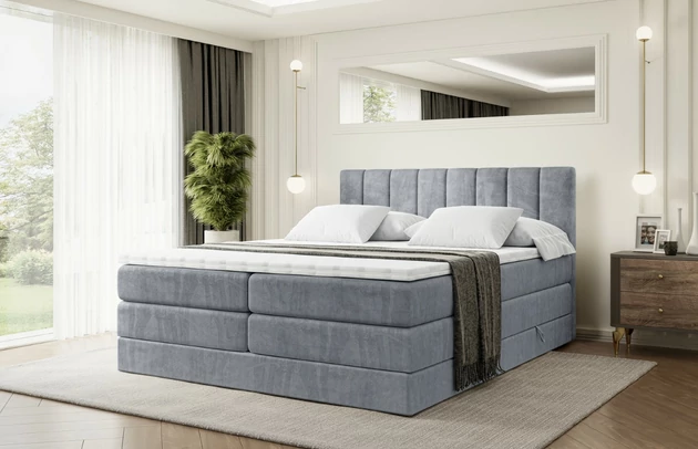 Stoffbeschreibung: Polsterstoff Casablanca: „Pet-friendly“, leicht zu reinigen (CleanBOO+), wasserabweisend mit Lotuseffekt, scheuerfest (45.000 Martindale- Zyklen), Gewicht 310g/m2 ±5 %, Bezug: Samt, Farbe: Grau - Casablanca 2314, Zimmer: Schlafzimmer, Länge: 208 cm, Breite: 120 cm, Höhe: 115 cm, Größe: 120x200 cm, Länge der Schlaffläche: 200 cm, Breite der Schlaffläche: 120 cm, Liegehöhe: 73 cm, Härtegrad der Matratze: H3 und H4, Höhe der Matratze: 38 cm, Matratze: Multipocketfederung und Bonellfederung, Farbe des Toppers: Weiß, Höhe des Toppers: 5 cm, Material des Toppers: Schaumstoff, Bettkasten: Ja, Anzahl der Bettkasten: 2, Höhe des Bettkastens: 30 cm, Höhe des Kopfteils: 115 cm, Material der Füße: Plastik, Höhe der Füße: 2 cm, Dicke des Kopfteils: 8 cm, Dicke des Fußteils: 7 cm, Gepolsterte Rückseite: Nein - 1