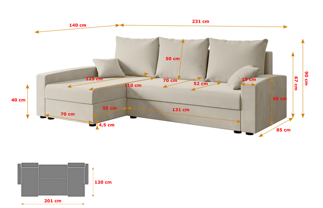 Ecksofa ALESIA-L - 4