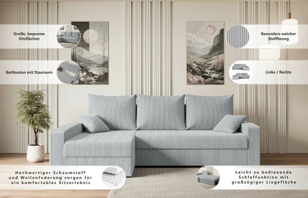 Ecksofa ALESIA-L - 8