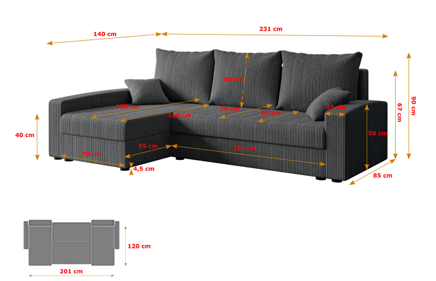 Ecksofa ALESIA-L - 4