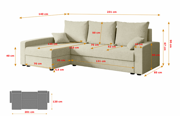 Ecksofa ALESIA-L - 4
