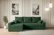 Bezug: Cord, Stellvariante: Ottomane Links, Farbe: Grün - Poso 14, Stoffbeschreibung: POSO ist ein angenehm anzufühlender Velours mit Kordstruktur (35000 MartindaleZyklen) und leicht zu reinigender Möbellstoff, lichtecht (5) und pillingarm (5), Gewicht 380 g/m2 ±5%, Materialzusammensetzung: 90% Polyseter, 10% Nylon, Pilling Resistenz: 5, Abriebfestigkeit: 5, Scheuerbeständigkeit: 30000 Martindale-Zyklen, Zimmer: Wohnzimmer, Tiefe: 140 cm, Breite: 231 cm, Höhe: 90 cm, Länge der Schlaffläche: 201 cm, Breite der Schlaffläche: 120 cm, Liegehöhe: 40 cm, Anzahl der Sitzflächen: 4, Sitzfüllung: Wellenfeder + HR35 und T30-Schaum, Anzahl der Rückenkissen: 3, Art der Rückenkissen: Rückenkissen, Annzahl der Sitzkissen: 2, Anzahl der Zierkissen: 2, Material der Füße: Kunststoff, Höhe der Füße: 4,5 cm, Farbe der Füße: Schwarz, Tiefe der Armlehnen: 85 cm, Breite der Armlehnen: 15 cm, Höhe der Armlehnen: 50 cm, Breite der Ottomane: 70 cm, Tiefe der Ottomane: 125 cm, Tiefe der Sitzfläche: 70 cm, Sitzhöhe: 40 cm, Art des Stauraumes: Innenfach geschlossen, Schlaffunktion: Mit Schlaffunktion - 1