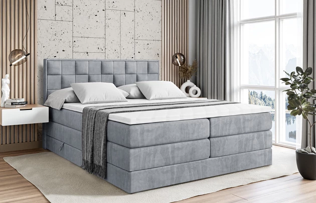 Stoffbeschreibung: Polsterstoff Casablanca: „Pet-friendly“, leicht zu reinigen (CleanBOO+), wasserabweisend mit Lotuseffekt, scheuerfest (45.000 Martindale- Zyklen), Gewicht 310g/m2 ±5 %, Bezug: Samt, Farbe: Grau - Casablanca 2314, Zimmer: Schlafzimmer, Stil: Modern, Länge: 208 cm, Breite: 120 cm, Höhe: 110 cm, Größe: 120x200 cm, Länge der Schlaffläche: 200 cm, Breite der Schlaffläche: 120 cm, Liegehöhe: 65 cm, Härtegrad der Matratze: H3 und H4, Höhe der Matratze: 37 cm, Matratze: Multipocketfederung und Bonellfederung, Farbe des Toppers: Weiß, Höhe des Toppers: 4 cm, Material des Toppers: Schaumstoff, Bettkasten: Ja, Anzahl der Bettkasten: 2, Höhe des Bettkastens: 24 cm, Höhe des Kopfteils: 110 cm, Material der Füße: Plastik, Höhe der Füße: 3 cm, Dicke des Kopfteils: 8 cm, Dicke des Fußteils: 7 cm, Gepolsterte Rückseite: Nein - 1