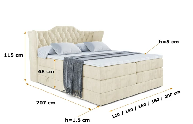 Boxspringbett VILA KING - 6