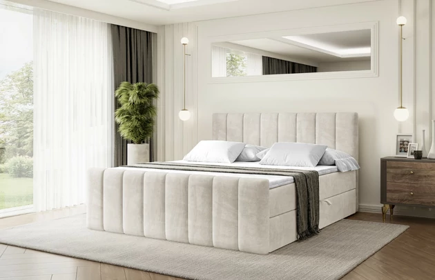 Stoffbeschreibung: Polsterstoff Casablanca: „Pet-friendly“, leicht zu reinigen (CleanBOO+), wasserabweisend mit Lotuseffekt, scheuerfest (45.000 Martindale- Zyklen), Gewicht 310g/m2 ±5 %, Bezug: Samt, Farbe: Beige - Casablanca 2301, Zimmer: Schlafzimmer, Länge: 212 cm, Breite: 120 cm, Höhe: 105 cm, Größe: 120x200 cm, Länge der Schlaffläche: 200 cm, Breite der Schlaffläche: 120-cm, Liegehöhe: 55 cm, Höhe der Matratze: 20 cm, Matratze: Bonellfederung, Farbe des Toppers: Weiß, Höhe des Toppers: 5 cm, Material des Toppers: Schaumstoff, Bettkasten: Ja, Anzahl der Bettkasten: 2, Höhe des Bettkastens: 30 cm, Höhe des Kopfteils: 105 cm, Material der Füße: Plastik, Höhe der Füße: 2 cm, Dicke des Kopfteils: 8 cm, Dicke des Fußteils: 7 cm, Gepolsterte Rückseite: Nein, Härtegrad der Matratze: H3 - 1