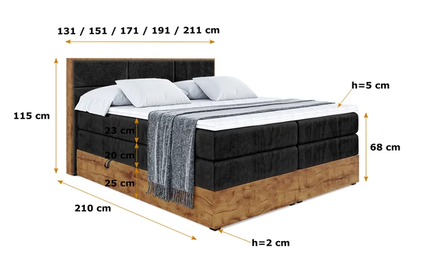 Boxspringbett LOLLI1 KING - 6