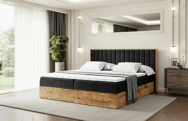 Bezug: Kunstleder, Farbe: Schwarz - Soft 11, Zimmer: Schlafzimmer, Länge: 210 cm, Breite: 131 cm, Höhe: 105 cm, Größe: 120x200 cm, Liegehöhe: 50 cm, Matratze: Bonellfederung, Bettkasten: Ja, Gepolsterte Rückseite: Nein, Härtegrad der Matratze: H3, Länge der Schlaffläche: 200 cm, Breite der Schlaffläche: 120 cm, Stoffbeschreibung: Polsterstoff SOFT:Leicht zu reinigendes Lederimitat. scheuerfest (100.000 Martindale-Zyklen). lichtecht (6). reibecht (4-5). 100%PU (Oberseite) + 75%PES mit 25%CO (Unterseite), Höhe der Matratze: 20 cm, Farbe des Toppers: Weiß, Höhe des Toppers: 5 cm, Material des Toppers: Schaumstoff, Anzahl der Bettkasten: 2, Höhe der Bettkasten: 25 cm, Höhe des Kopfteils: 105 cm, Material der Füße: Plastik, Höhe der Füße: 2 cm, Dicke des Kopfteils: 8 cm, Dicke des Fußteils: 7 cm - 1