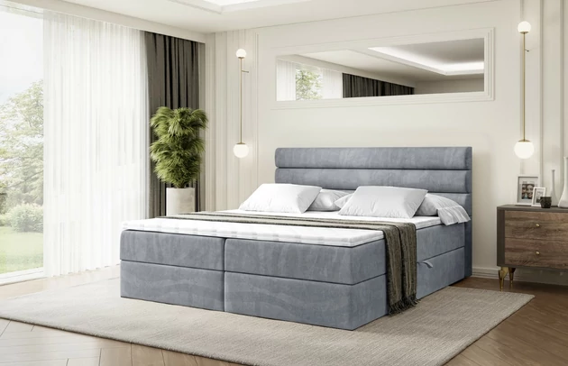 Stoffbeschreibung: Polsterstoff Casablanca: „Pet-friendly“, leicht zu reinigen (CleanBOO+), wasserabweisend mit Lotuseffekt, scheuerfest (45.000 Martindale- Zyklen), Gewicht 310g/m2 ±5 %, Bezug: Samt, Farbe: Grau - Casablanca 2314, Zimmer: Schlafzimmer, Länge: 207 cm, Breite: 120 cm, Höhe: 105 cm, Größe: 120x200 cm, Länge der Schlaffläche: 200 cm, Breite der Schlaffläche: 120 cm, Liegehöhe: 55 cm, Höhe der Matratze: 20 cm, Matratze: Bonellfederung, Farbe des Toppers: Weiß, Höhe des Toppers: 5 cm, Material des Toppers: Schaumstoff, Bettkasten: Ja, Anzahl der Bettkasten: 2, Höhe des Bettkastens: 30 cm, Höhe des Kopfteils: 105 cm, Material der Füße: Plastik, Höhe der Füße: 2 cm, Dicke des Kopfteils: 8 cm, Dicke des Fußteils: 7 cm, Gepolsterte Rückseite: Nein, Härtegrad der Matratze: H3 - 1