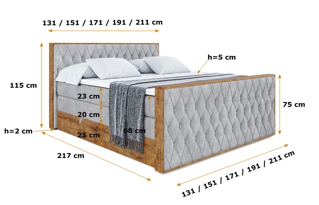 Boxspringbett LOLLI5-Z KING - 6