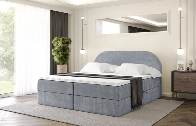 Stoffbeschreibung: Polsterstoff Casablanca: „Pet-friendly“, leicht zu reinigen (CleanBOO+), wasserabweisend mit Lotuseffekt, scheuerfest (45.000 Martindale- Zyklen), Gewicht 310g/m2 ±5 %, Bezug: Samt, Farbe: Grau - Casablanca 2314, Zimmer: Schlafzimmer, Länge: 207 cm, Breite: 120 cm, Höhe: 105 cm, Größe: 120x200 cm, Länge der Schlaffläche: 200 cm, Breite der Schlaffläche: 120 cm, Liegehöhe: 55 cm, Höhe der Matratze: 20 cm, Matratze: Bonellfederung, Farbe des Toppers: Weiß, Höhe des Toppers: 5 cm, Material des Toppers: Schaumstoff, Bettkasten: Ja, Anzahl der Bettkasten: 2, Höhe des Bettkastens: 30 cm, Höhe des Kopfteils: 105 cm, Material der Füße: Plastik, Höhe der Füße: 2 cm, Dicke des Kopfteils: 8 cm, Dicke des Fußteils: 7 cm, Gepolsterte Rückseite: Nein, Härtegrad der Matratze: H3 - 1