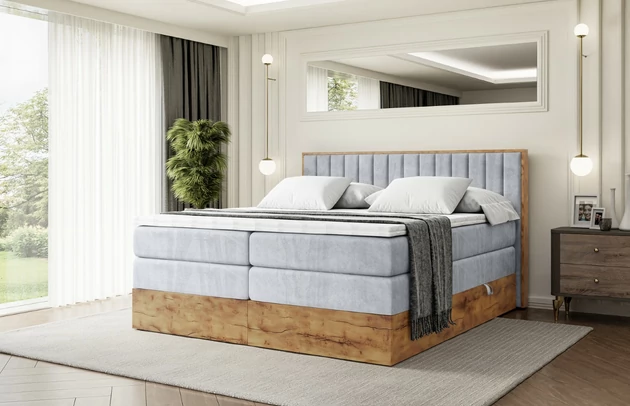 Bezug: Samt, Farbe: Hellgrau - Monolith 84, Zimmer: Schlafzimmer, Länge: 210 cm, Breite: 131 cm, Höhe: 115 cm, Größe: 120x200 cm, Länge der Schlaffläche: 200 cm, Breite der Schlaffläche: 120 cm, Liegehöhe: 73 cm, Härtegrad der Matratze: h3-h4, Höhe der Matratze: 43 cm, Matratze: Multipocketfederung und Bonellfederung, Farbe des Toppers: Weiß, Höhe des Toppers: 5 cm, Material des Toppers: Schaumstoff, Bettkasten: Ja, Anzahl der Bettkasten: 2, Höhe des Bettkastens: 25 cm, Höhe des Kopfteils: 115 cm, Material der Füße: Plastik, Höhe der Füße: 2 cm, Dicke des Kopfteils: 8 cm, Dicke des Fußteils: 7 cm, Gepolsterte Rückseite: Nein, Stoffbeschreibung: Polsterstoff Monolith: Wasserabweisender und leicht zu reinigender Möbelstoff, scheuerfest (100.000 Martindale-Zyklen) lichtecht (5) und pillingarm (4-5), aus 100 % PES - 1