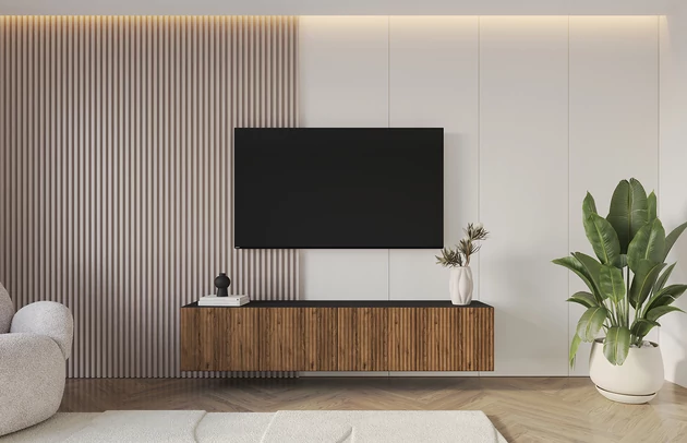 Material: Holzwerkstoff, Material der Rückwand: MDF, Ausführung: Hängend, Größe: 2 x 100 cm, Farbe: Schwarz und Katania, Zimmer: Wohnzimmer, Anzahl der Türen: 4, Front-Typ: Gefräste, Art der Griffe: Griffleiste, Art der Türen: Klapptür, Breite: 200 cm, Tiefe: 40 cm, Höhe: 40 cm, Geschlossene Fächer: 8, Anzahl der Teile: 2 - 1