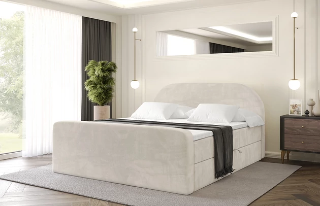 Stoffbeschreibung: Polsterstoff Casablanca: „Pet-friendly“, leicht zu reinigen (CleanBOO+), wasserabweisend mit Lotuseffekt, scheuerfest (45.000 Martindale- Zyklen), Gewicht 310g/m2 ±5 %, Bezug: Samt, Farbe: Beige - Casablanca 2301, Zimmer: Schlafzimmer, Länge: 212 cm, Breite: 120 cm, Höhe: 105 cm, Größe: 120x200 cm, Länge der Schlaffläche: 200 cm, Breite der Schlaffläche: 120-cm, Liegehöhe: 55 cm, Höhe der Matratze: 20 cm, Matratze: Bonellfederung, Farbe des Toppers: Weiß, Höhe des Toppers: 5 cm, Material des Toppers: Schaumstoff, Bettkasten: Ja, Anzahl der Bettkasten: 2, Höhe des Bettkastens: 30 cm, Höhe des Kopfteils: 105 cm, Material der Füße: Plastik, Höhe der Füße: 2 cm, Dicke des Kopfteils: 8 cm, Dicke des Fußteils: 7 cm, Gepolsterte Rückseite: Nein, Härtegrad der Matratze: H3 - 1