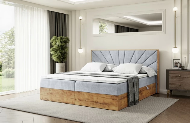 Bezug: Samt, Farbe: Beige - Casablanca 2301, Zimmer: Schlafzimmer, Länge: 210 cm, Breite: 131 cm, Höhe: 105 cm, Größe: 120x200 cm, Liegehöhe: 50 cm, Matratze: Bonellfederung, Bettkasten: Ja, Gepolsterte Rückseite: Nein, Härtegrad der Matratze: H3, Länge der Schlaffläche: 200 cm, Breite der Schlaffläche: 120 cm, Stoffbeschreibung: Polsterstoff Casablanca: „Pet-friendly“, leicht zu reinigen (CleanBOO+), wasserabweisend mit Lotuseffekt, scheuerfest (45.000 Martindale- Zyklen), Gewicht 310g/m2 ±5 %, Höhe der Matratze: 20 cm, Farbe des Toppers: Weiß, Höhe des Toppers: 5 cm, Material des Toppers: Schaumstoff, Anzahl der Bettkasten: 2, Höhe der Bettkasten: 25 cm, Höhe des Kopfteils: 105 cm, Material der Füße: Plastik, Höhe der Füße: 2 cm, Dicke des Kopfteils: 8 cm, Dicke des Fußteils: 7 cm - 1