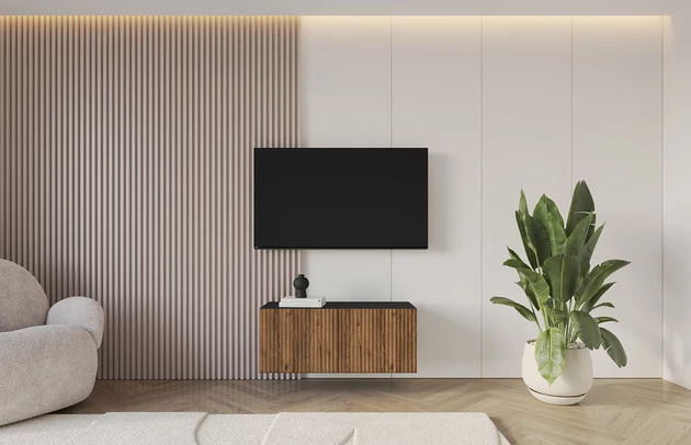 Material: Holzwerkstoff, Material der Rückwand: MDF, Ausführung: Hängend, Größe: 100 cm, Farbe: Schwarz und Katania, Zimmer: Wohnzimmer, Anzahl der Türen: 2, Front-Typ: Gefräste, Art der Griffe: Griffleiste, Art der Türen: Klapptür, Breite: 100 cm, Tiefe: 40 cm, Höhe: 40 cm, Geschlossene Fächer: 4, Anzahl der Teile: 1 - 1