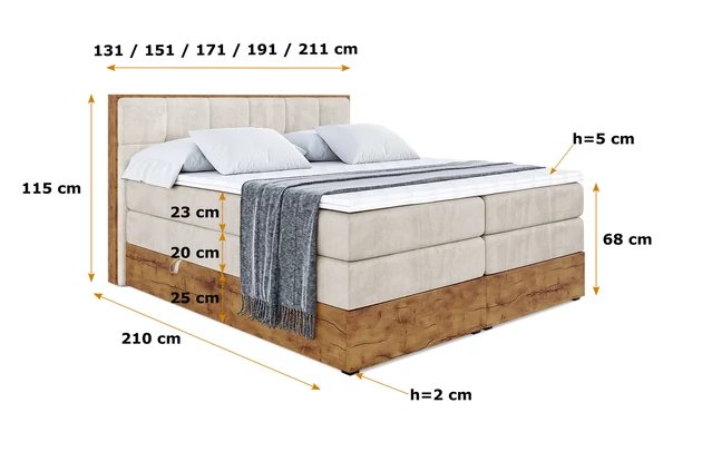 Boxspringbett LOLLI7 KING - 6