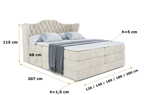 Boxspringbett VILA KING - 6