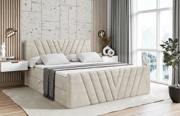 Stoffbeschreibung: Polsterstoff Casablanca: „Pet-friendly“, leicht zu reinigen (CleanBOO+), wasserabweisend mit Lotuseffekt, scheuerfest (45.000 Martindale- Zyklen), Gewicht 310g/m2 ±5 %, Bezug: Samt, Farbe: Beige - Casablanca 2301, Zimmer: Schlafzimmer, Länge: 212 cm, Breite: 120 cm, Höhe: 105 cm, Größe: 120x200 cm, Länge der Schlaffläche: 200 cm, Breite der Schlaffläche: 120-cm, Liegehöhe: 55 cm, Höhe der Matratze: 20 cm, Matratze: Bonellfederung, Farbe des Toppers: Weiß, Höhe des Toppers: 5 cm, Material des Toppers: Schaumstoff, Bettkasten: Ja, Anzahl der Bettkasten: 2, Höhe des Bettkastens: 30 cm, Höhe des Kopfteils: 105 cm, Material der Füße: Plastik, Höhe der Füße: 2 cm, Dicke des Kopfteils: 8 cm, Dicke des Fußteils: 7 cm, Gepolsterte Rückseite: Nein, Härtegrad der Matratze: H3 - 1