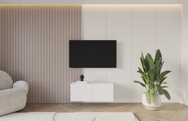 Material: Holzwerkstoff, Material der Rückwand: MDF, Ausführung: Hängend, Größe: 100 cm, Farbe: Weiß, Zimmer: Wohnzimmer, Anzahl der Türen: 2, Front-Typ: Gefräste, Art der Griffe: Griffleiste, Art der Türen: Klapptür, Breite: 100 cm, Tiefe: 40 cm, Höhe: 40 cm, Geschlossene Fächer: 4, Anzahl der Teile: 1 - 1