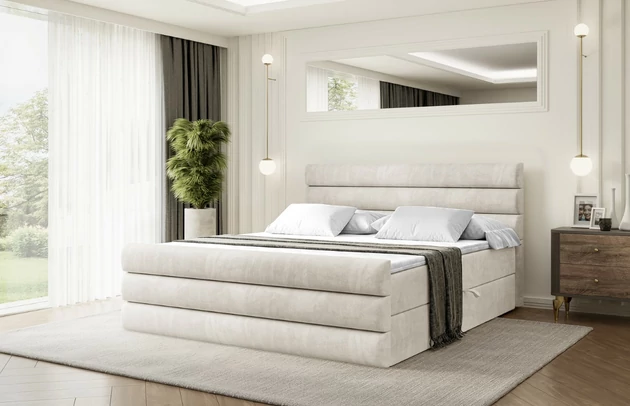 Stoffbeschreibung: Polsterstoff Casablanca: „Pet-friendly“, leicht zu reinigen (CleanBOO+), wasserabweisend mit Lotuseffekt, scheuerfest (45.000 Martindale- Zyklen), Gewicht 310g/m2 ±5 %, Bezug: Samt, Farbe: Beige - Casablanca 2301, Zimmer: Schlafzimmer, Länge: 212 cm, Breite: 120 cm, Höhe: 105 cm, Größe: 120x200 cm, Länge der Schlaffläche: 200 cm, Breite der Schlaffläche: 120-cm, Liegehöhe: 55 cm, Höhe der Matratze: 20 cm, Matratze: Bonellfederung, Farbe des Toppers: Weiß, Höhe des Toppers: 5 cm, Material des Toppers: Schaumstoff, Bettkasten: Ja, Anzahl der Bettkasten: 2, Höhe des Bettkastens: 30 cm, Höhe des Kopfteils: 105 cm, Material der Füße: Plastik, Höhe der Füße: 2 cm, Dicke des Kopfteils: 8 cm, Dicke des Fußteils: 7 cm, Gepolsterte Rückseite: Nein, Härtegrad der Matratze: H3 - 1