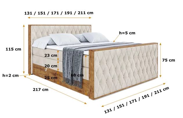 Boxspringbett LOLLI5-Z KING - 6