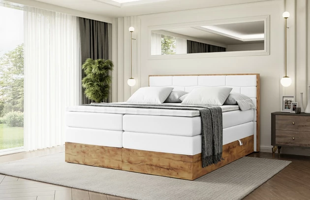 Bezug: Kunstleder, Farbe: Weiß - Soft 17, Zimmer: Schlafzimmer, Länge: 210 cm, Breite: 131 cm, Höhe: 115 cm, Größe: 120x200 cm, Länge der Schlaffläche: 200 cm, Breite der Schlaffläche: 120 cm, Liegehöhe: 73 cm, Härtegrad der Matratze: h3-h4, Höhe der Matratze: 43 cm, Matratze: Multipocketfederung und Bonellfederung, Farbe des Toppers: Weiß, Höhe des Toppers: 5 cm, Material des Toppers: Schaumstoff, Bettkasten: Ja, Anzahl der Bettkasten: 2, Höhe des Bettkastens: 25 cm, Höhe des Kopfteils: 115 cm, Material der Füße: Plastik, Höhe der Füße: 2 cm, Dicke des Kopfteils: 8 cm, Dicke des Fußteils: 7 cm, Gepolsterte Rückseite: Nein, Stoffbeschreibung: Polsterstoff SOFT:Leicht zu reinigendes Lederimitat. scheuerfest (100.000 Martindale-Zyklen). lichtecht (6). reibecht (4-5). 100%PU (Oberseite) + 75%PES mit 25%CO (Unterseite) - 1