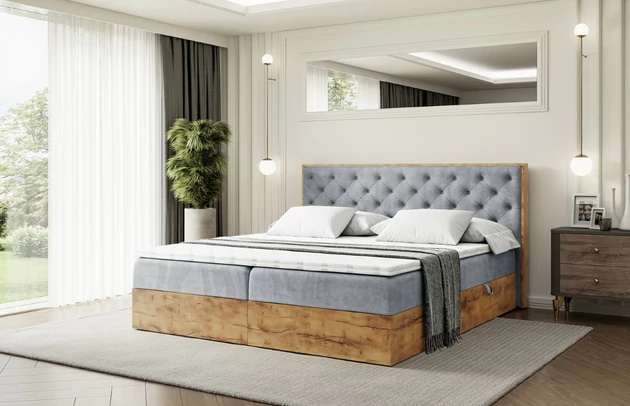 Bezug: Samt, Farbe: Dunkelgrau - Casablanca 2315, Zimmer: Schlafzimmer, Länge: 210 cm, Breite: 151 cm, Höhe: 105 cm, Größe: 140x200 cm, Liegehöhe: 50 cm, Matratze: Bonellfederung, Bettkasten: Ja, Gepolsterte Rückseite: Nein, Härtegrad der Matratze: H3, Länge der Schlaffläche: 200 cm, Breite der Schlaffläche: 140 cm, Stoffbeschreibung: Polsterstoff Casablanca: „Pet-friendly“, leicht zu reinigen (CleanBOO+), wasserabweisend mit Lotuseffekt, scheuerfest (45.000 Martindale- Zyklen), Gewicht 310g/m2 ±5 %, Höhe der Matratze: 20 cm, Farbe des Toppers: Weiß, Höhe des Toppers: 5 cm, Material des Toppers: Schaumstoff, Anzahl der Bettkasten: 2, Höhe der Bettkasten: 25 cm, Höhe des Kopfteils: 105 cm, Material der Füße: Plastik, Höhe der Füße: 2 cm, Dicke des Kopfteils: 8 cm, Dicke des Fußteils: 7 cm - 1