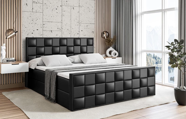 Bezug: Kunstleder, Farbe: Schwarz - Soft 11, Zimmer: Schlafzimmer, Größe: 120x200 cm, Gepolsterte Rückseite: Nein, Stoffbeschreibung: Polsterstoff SOFT:Leicht zu reinigendes Lederimitat. scheuerfest (100.000 Martindale-Zyklen). lichtecht (6). reibecht (4-5). 100%PU (Oberseite) + 75%PES mit 25%CO (Unterseite), Farbe des Toppers: Weiß, Länge: 216 cm, Höhe der Matratze: 19 cm, Breite: 120 cm, Breite der Schlaffläche: 120 cm, Höhe: 110 cm, Liegehöhe: 57 cm, Material des Toppers: Schaumstoff, Matratze: Bonellfederung, Höhe der Bettkasten: 34 cm, Höhe des Kopfteils: 110 cm, Länge der Schlaffläche: 200 cm, Bettkasten: Ja, Höhe der Füße: 3 cm, Anzahl der Bettkasten: 2, Material der Füße: Plastik, Dicke des Kopfteils: 8 cm, Höhe des Toppers: 4 cm, Dicke des Fußteils: 7 cm, Höhe des Bettkastens: 34 cm, Härtegrad der Matratze: H3, Stil: Modern - 1