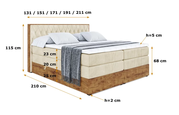 Boxspringbett LOLLI5 KING - 6