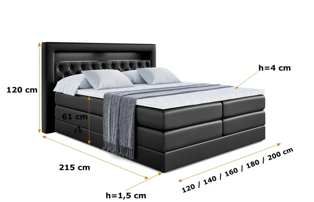 Boxspringbett NOEL GOLD KING - 6