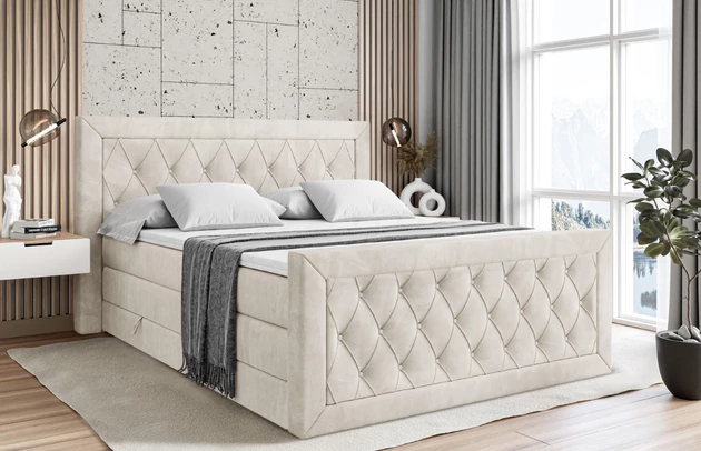 Gepolsterte Rückseite: Nein, Höhe des Kopfteils: 125 cm, Farbe des Toppers: Weiß, Länge: 215 cm, Höhe der Matratze: 38 cm, Breite: 130 cm, Größe: 120x200 cm, Breite der Schlaffläche: 120-cm, Höhe: 125 cm, Liegehöhe: 68 cm, Material des Toppers: Schaumstoff, Matratze: Multipocketfederung und Bonellfederung, Höhe der Bettkasten: 30 cm, Länge der Schlaffläche: 200 cm, Stoffbeschreibung: Polsterstoff Casablanca: „Pet-friendly“, leicht zu reinigen (CleanBOO+), wasserabweisend mit Lotuseffekt, scheuerfest (45.000 Martindale- Zyklen), Gewicht 310g/m2 ±5 %, Härtegrad der Matratze: H3 und H4, Bettkasten: Ja, Höhe der Füße: 1,5 cm, Anzahl der Bettkasten: 2, Material der Füße: Plastik, Dicke des Kopfteils: 7 cm, Höhe des Toppers: 5 cm, Dicke des Fußteils: 7 cm, Bezug: Samt, Farbe: Beige - Casablanca 2301, Zimmer: Schlafzimmer, Höhe des Bettkastens: 24 cm, Stil: Modern - 1