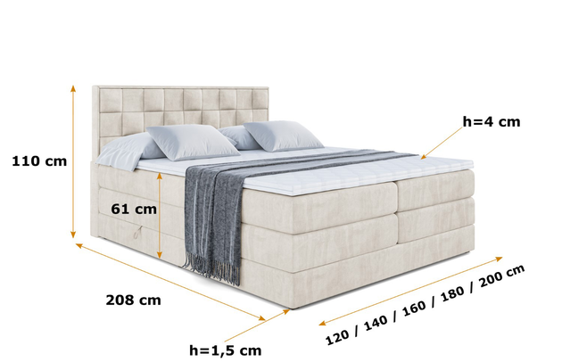 Boxspringbett ZAFIRA-BZ KING - 6