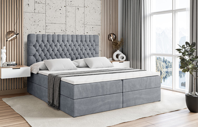 Stoffbeschreibung: Polsterstoff Casablanca: „Pet-friendly“, leicht zu reinigen (CleanBOO+), wasserabweisend mit Lotuseffekt, scheuerfest (45.000 Martindale- Zyklen), Gewicht 310g/m2 ±5 %, Bezug: Samt, Farbe: Grau - Casablanca 2314, Zimmer: Schlafzimmer, Länge: 208 cm, Breite: 120 cm, Höhe: 110 cm, Größe: 120x200 cm, Länge der Schlaffläche: 200 cm, Breite der Schlaffläche: 120 cm, Liegehöhe: 57 cm, Höhe der Matratze: 20 cm, Matratze: Bonellfederung, Farbe des Toppers: Weiß, Höhe des Toppers: 5 cm, Material des Toppers: Schaumstoff, Bettkasten: Ja, Anzahl der Bettkasten: 2, Höhe des Bettkastens: 30 cm, Höhe des Kopfteils: 110 cm, Material der Füße: Plastik, Höhe der Füße: 2 cm, Dicke des Kopfteils: 8 cm, Dicke des Fußteils: 7 cm, Gepolsterte Rückseite: Nein, Härtegrad der Matratze: H3 - 1