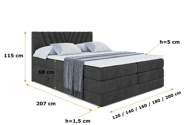 Boxspringbett ERNINA KING - 6
