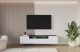 Material: Holzwerkstoff, Material der Rückwand: MDF, Ausführung: Hängend, Größe: 200 cm, Farbe: Schwarz und Weiß, Zimmer: Wohnzimmer, Anzahl der Türen: 3, Front-Typ: Gefräste, Art der Griffe: Griffleiste, Art der Türen: Klapptür, Breite: 200 cm, Tiefe: 41 cm, Höhe: 40 cm, Geschlossene Fächer: 3, Offene Fächer: 1, Anzahl der Teile: 1 - 1