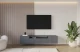 Material: Holzwerkstoff, Material der Rückwand: MDF, Ausführung: Hängend, Größe: 200 cm, Farbe: Graphit, Zimmer: Wohnzimmer, Anzahl der Türen: 3, Front-Typ: Gefräste, Art der Griffe: Griffleiste, Art der Türen: Klapptür, Breite: 200 cm, Tiefe: 41 cm, Höhe: 40 cm, Geschlossene Fächer: 3, Offene Fächer: 1, Höhe der Füße: Nicht zutreffend, Anzahl der Teile: 1 - 1